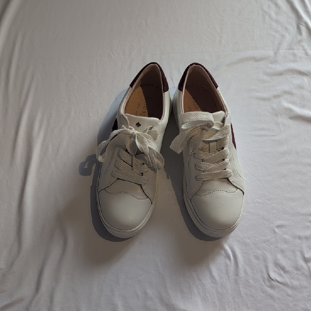 Kate Spade Cream and Burgundy Sneakers